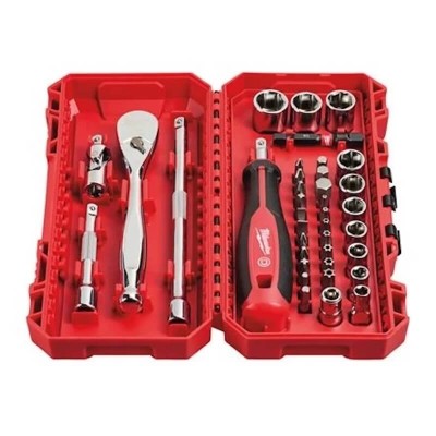 Coffret cliquet, douilles et embouts 1/4" Milwaukee 38 pièces - 4932498381 2