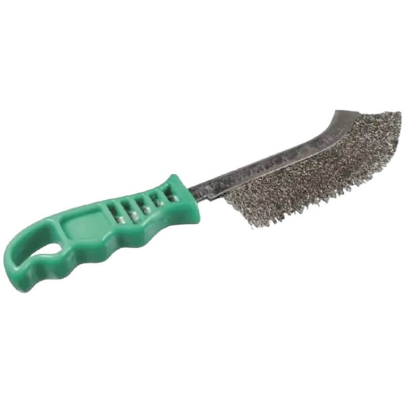 brosse-inox-avec-manche-plastique-vert