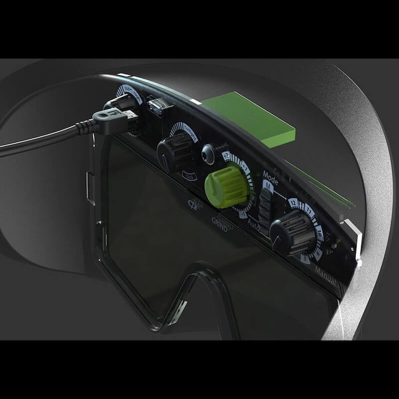 Cagoule Optrel Panoramaxx CLT vue serre-tête vue cellule