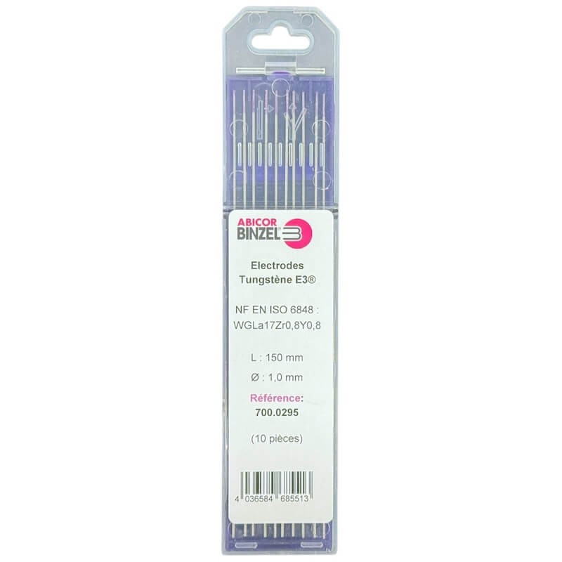 Electrode Tungstène E3 violette - Ø1,0x150mm